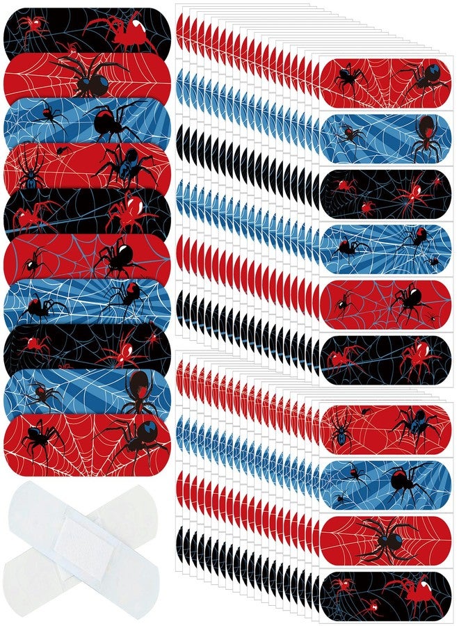 Patelai 300 Pieces Kids Bandages Bulk 10 Styles Children's Adhesive Flexible Colorful Cute Cartoon Bandages Waterproof Breathable Stickers Protection Care Cuts for Girls Boys(Spider) - Image 1